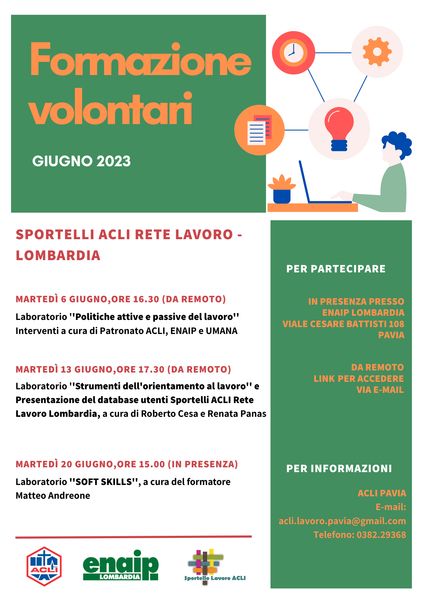 Locandina Corso Volontari per sportello lavoro