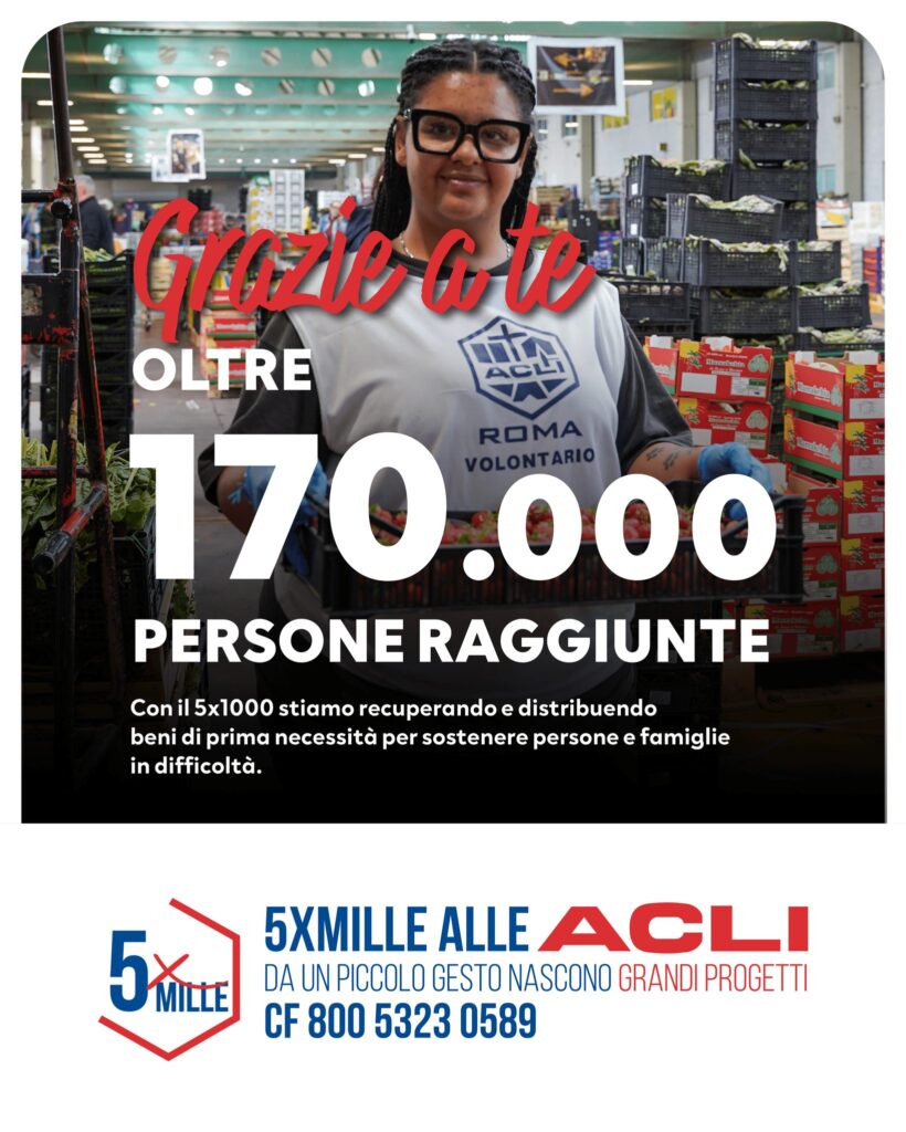 Con iniziative come il recupero e la distribuzione di beni di prima necessità, ogni giorno siamo accanto a chi vive situazioni di difficoltà. Con gesti concreti, semplici, ma fondamentali. Ogni anno raggiungiamo oltre 170.000 persone, distribuendo più di 500.000 kg di beni alimentari e 8.000 confezioni di medicinali, grazie a una rete diffusa su tutto il territorio e al lavoro di centinaia di volontari. Una presenza che esiste anche grazie a chi sceglie di donarci il 5x1000.