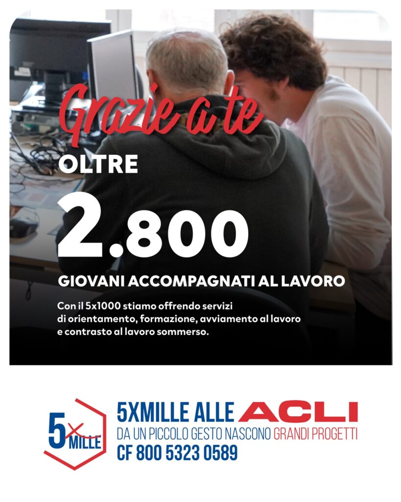 Ogni anno sono oltre 2.500 i beneficiari dei servizi che offriamo, a partire dalla rete degli sportelli lavoro: percorsi di orientamento, accompagnamento e accesso al lavoro. Ogni giorno siamo al fianco di chi cerca un’opportunità, una direzione, una possibilità concreta. Oltre 1.500 ore di servizio offerte, grazie all’impegno prezioso di tantissimi volontari su tutto il territorio nazionale. Una presenza costante che esiste anche grazie a chi ogni anno sceglie di donarci il 5x1000.